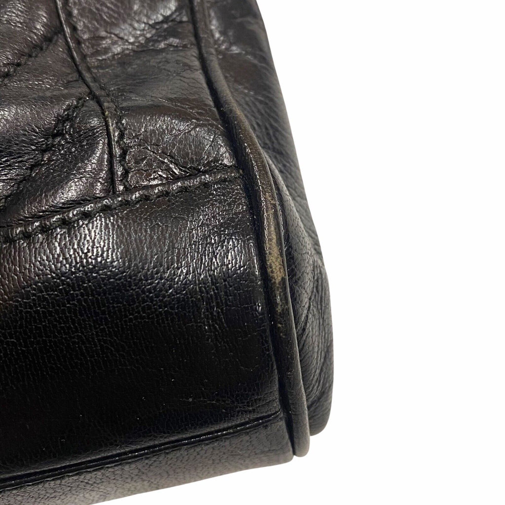 Emilio Pucci Leather Handbag | Vintage High End Designer Ladies Bag Black VTG | Vintage Messina Hembry | Thrift | Second-Hand Messina Hembry | Used Clothing | Messina Hembry 