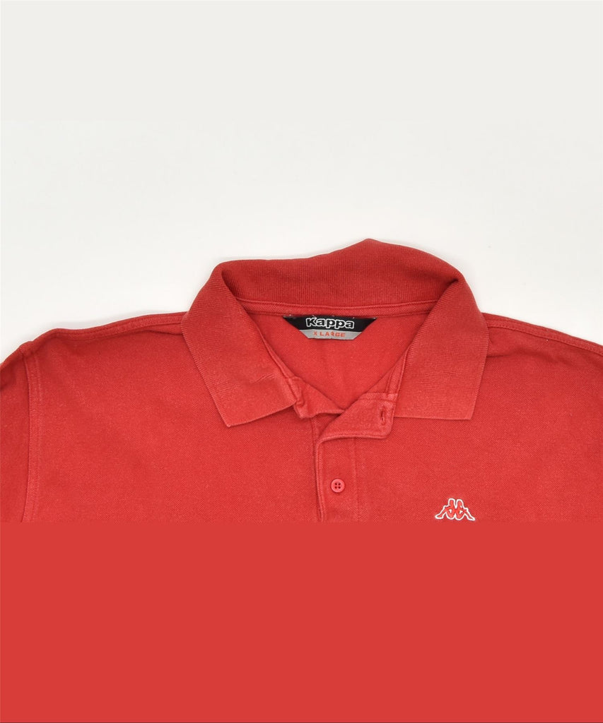 KAPPA Mens Long Sleeve Polo Shirt XL Red Cotton Classic | Vintage | Thrift | Second-Hand | Used Clothing | Messina Hembry 