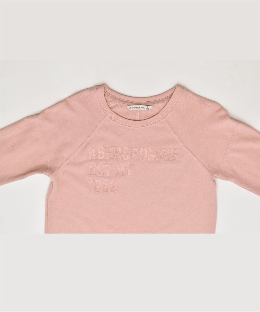 ABERCROMBIE & FITCH Womens Graphic Sweatshirt Jumper UK 8 Small Pink | Vintage | Thrift | Second-Hand | Used Clothing | Messina Hembry 