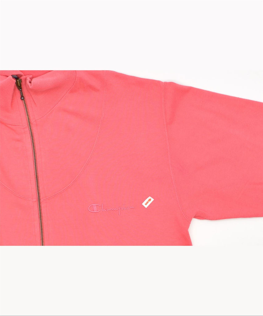 CHAMPION Womens Tracksuit Top Jacket UK 10 Small Pink Cotton | Vintage | Thrift | Second-Hand | Used Clothing | Messina Hembry 