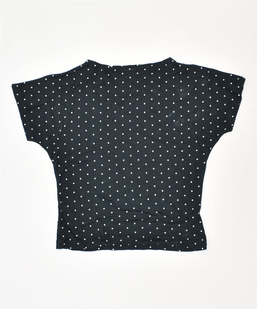 BENETTON Girls T-Shirt Top 7-8 Years Medium Navy Blue Polka Dot Cotton | Vintage | Thrift | Second-Hand | Used Clothing | Messina Hembry 