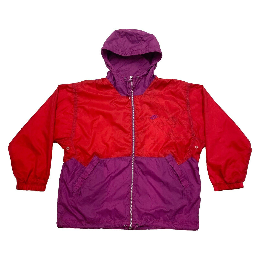 Nike 1 Sports & Fitness Windbreaker Jacket | Vintage 90s Retro Large Red Purple | Vintage Messina Hembry | Thrift | Second-Hand Messina Hembry | Used Clothing | Messina Hembry 