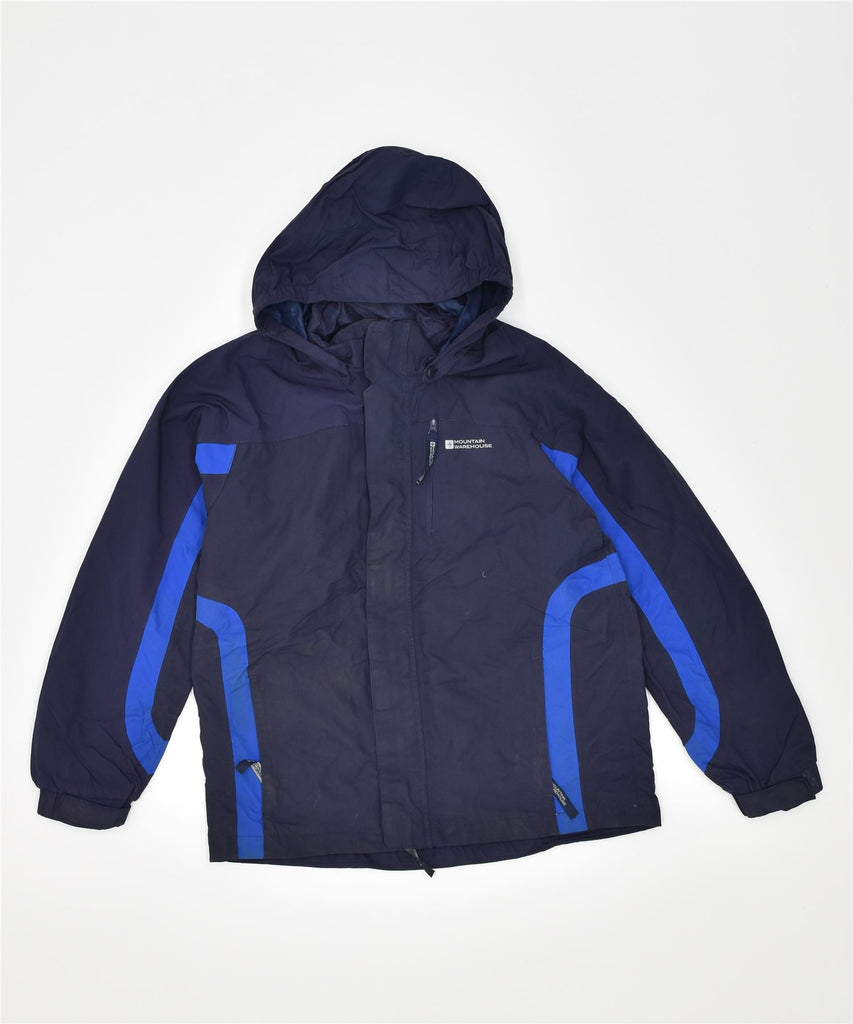 MOUNRTAIN WAREHOUSE Boys Hooded Windbreaker Jacket 11-12 Years Navy Blue | Vintage | Thrift | Second-Hand | Used Clothing | Messina Hembry 