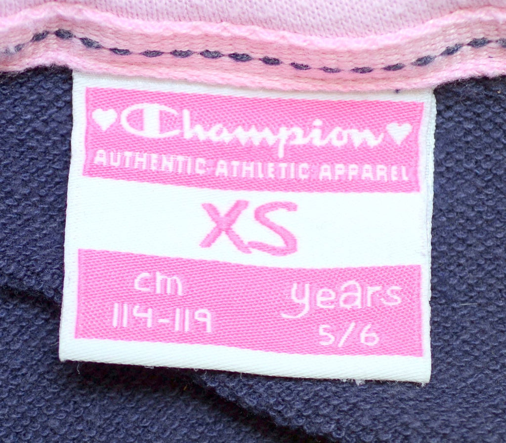 CHAMPION Girls Tracksuit Top Jacket 5-6 Years XS Blue Cotton - Second Hand & Vintage Designer Clothing - Messina Hembry