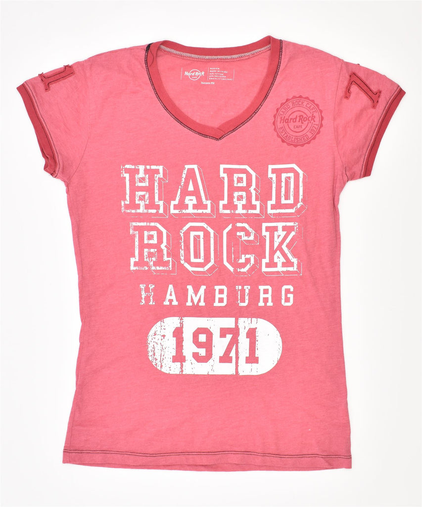 HARD ROCK CAFE Girls Hamburg Graphic T-Shirt Top 14-15 Years Medium Pink | Vintage | Thrift | Second-Hand | Used Clothing | Messina Hembry 