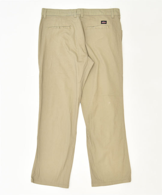 DICKIES Womens Straight Casual Trousers US 10 Large W34 L28 Khaki