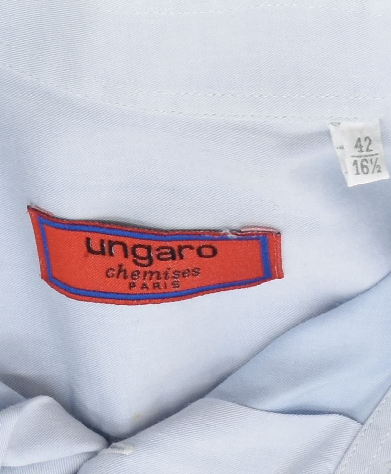 UNGARO Mens Shirt Size 42 16 1/2 Large Blue Classic Vintage | Vintage | Thrift | Second-Hand | Used Clothing | Messina Hembry 