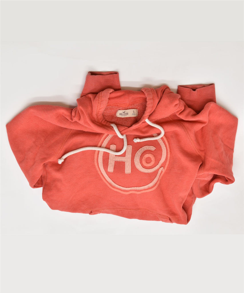 HOLLISTER Womens Graphic Hoodie Jumper UK 10 Small Pink Cotton | Vintage | Thrift | Second-Hand | Used Clothing | Messina Hembry 