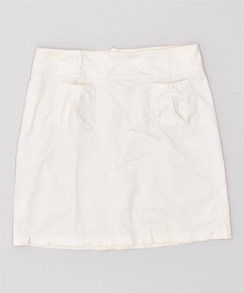 EMPORIO ARMANI Womens A-Line Skirt Large W32 Off White | Vintage | Thrift | Second-Hand | Used Clothing | Messina Hembry 