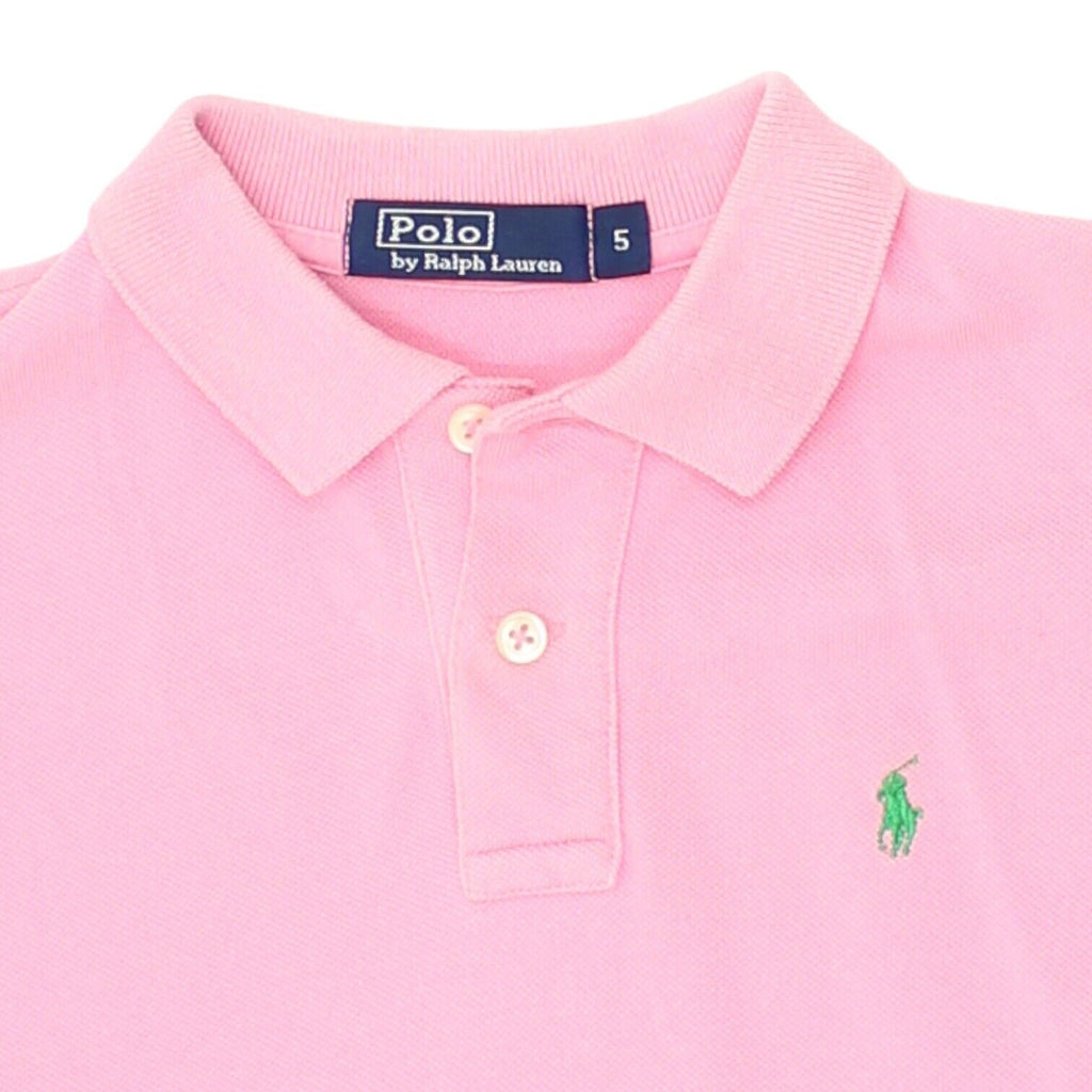 Polo Ralph Lauren Girls Pink Short Sleeve Polo Shirt | Vintage Kids Designer VTG | Vintage Messina Hembry | Thrift | Second-Hand Messina Hembry | Used Clothing | Messina Hembry 