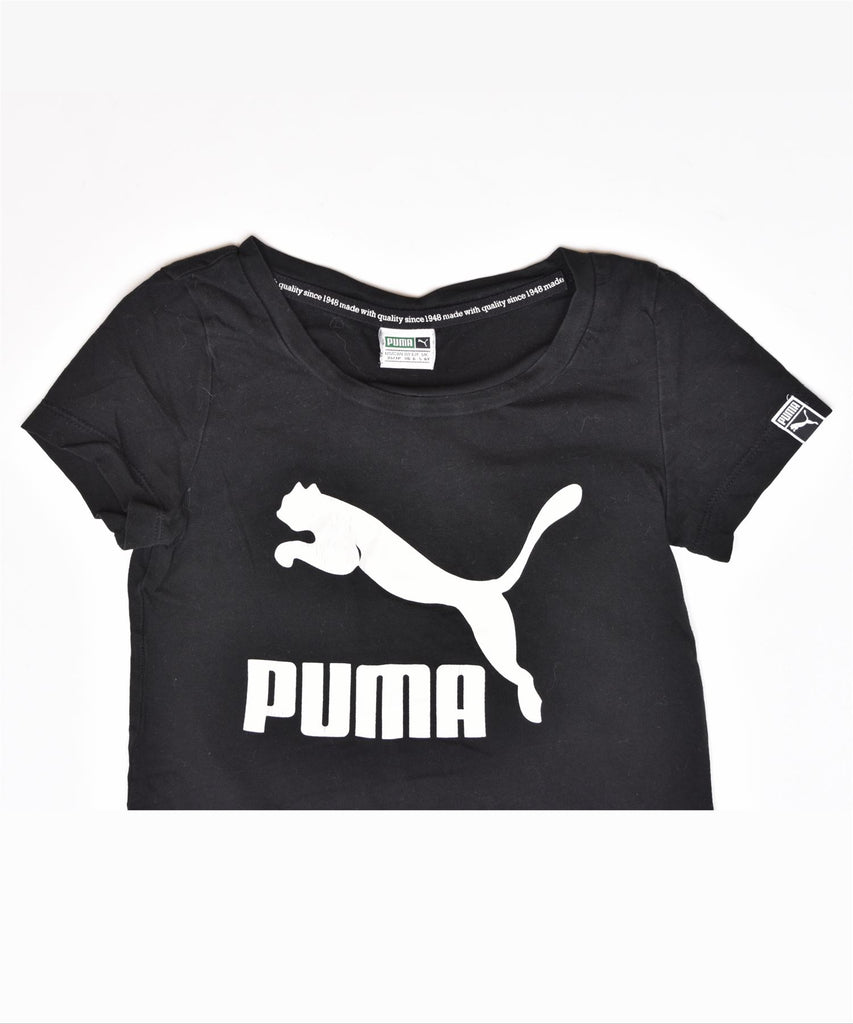 PUMA Girls Graphic T-Shirt Top 5-6 Years Black | Vintage | Thrift | Second-Hand | Used Clothing | Messina Hembry 