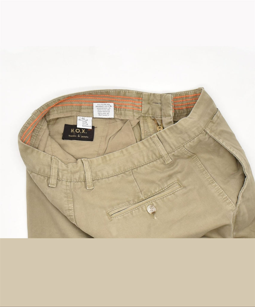 H.O.X Mens Straight Chino Trousers W33 L33 Beige Cotton | Vintage | Thrift | Second-Hand | Used Clothing | Messina Hembry 