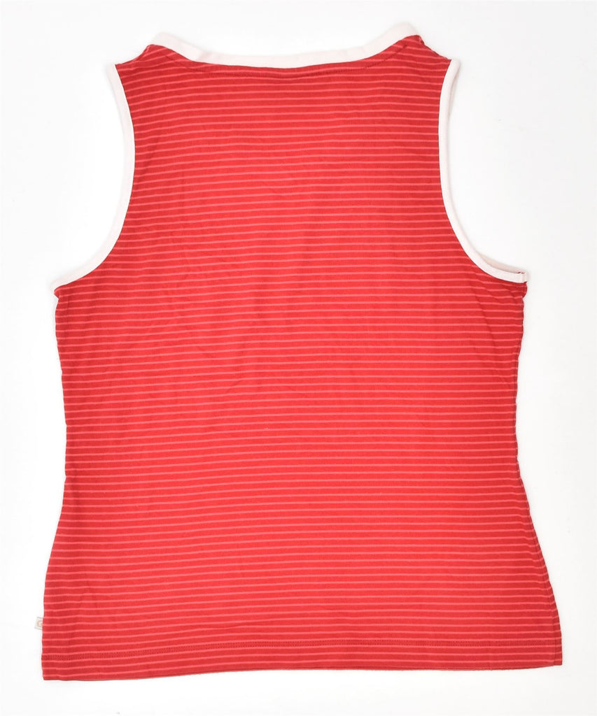 LOTTO Womens Vest Top UK 14 Large Red Striped Cotton | Vintage | Thrift | Second-Hand | Used Clothing | Messina Hembry 