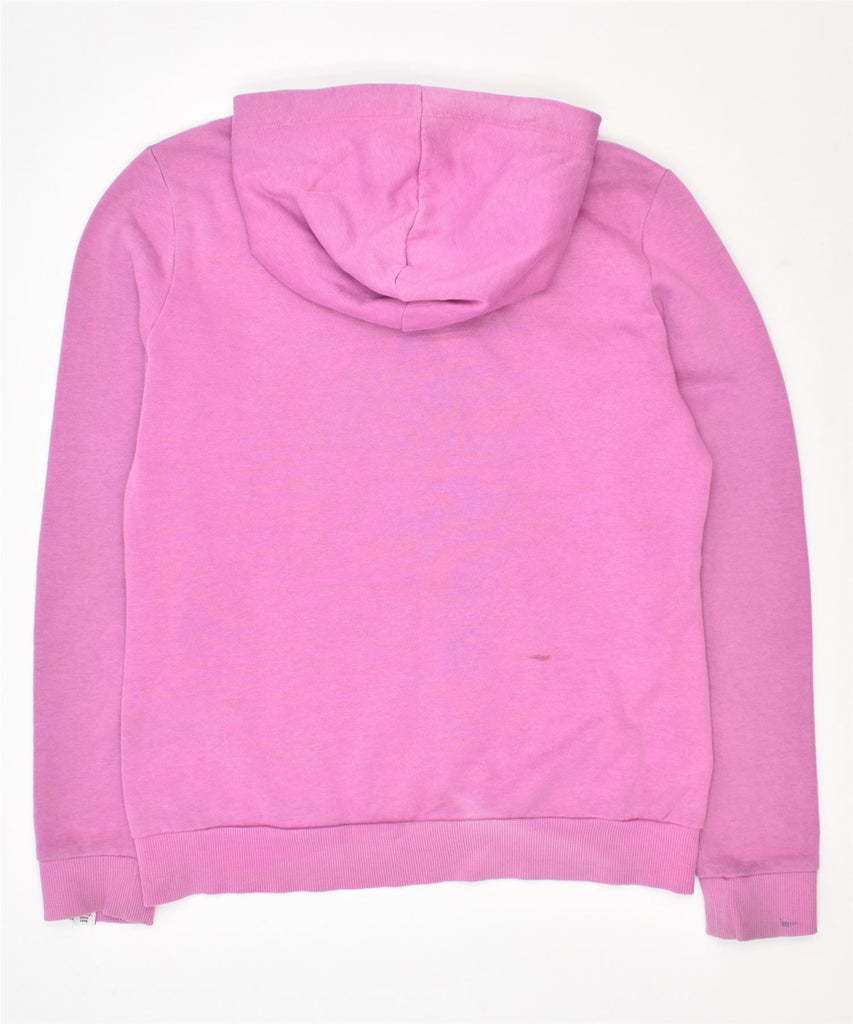 PUMA Womens Graphic Hoodie Jumper UK 12 Medium Pink Cotton | Vintage | Thrift | Second-Hand | Used Clothing | Messina Hembry 