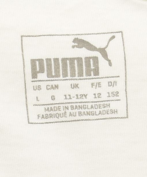 PUMA Boys Graphic T-Shirt Top 11-12 Years White Cotton | Vintage | Thrift | Second-Hand | Used Clothing | Messina Hembry 