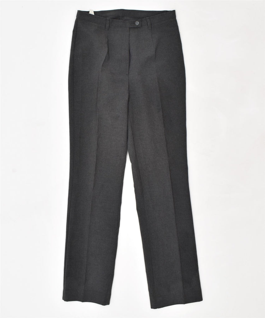 BENETTON Womens Straight Suit Trousers IT 42 Medium W28 L29 Grey Polyester | Vintage | Thrift | Second-Hand | Used Clothing | Messina Hembry 