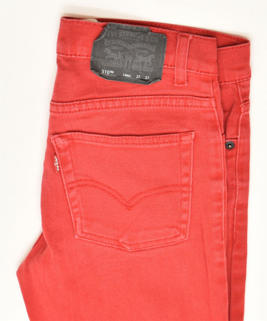 LEVI'S Boys 510 Skinny Jeans 13-14 Years W27 L27 Red Cotton Classic | Vintage | Thrift | Second-Hand | Used Clothing | Messina Hembry 