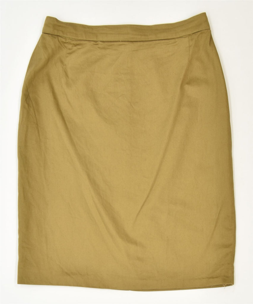 MARELLA Womens Straight Skirt UK 16 Large W30 Khaki Cotton Classic | Vintage | Thrift | Second-Hand | Used Clothing | Messina Hembry 