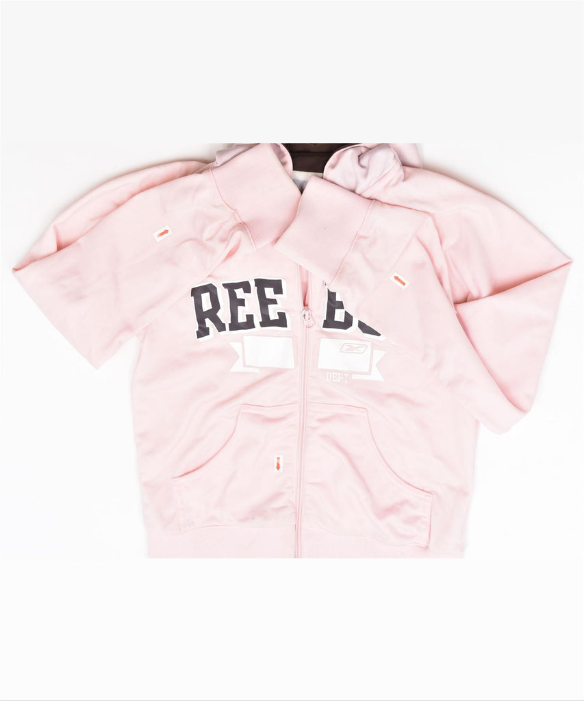 REEBOK Girls Zip Hoodie Sweater 11-12 Years Pink Polyester | Vintage | Thrift | Second-Hand | Used Clothing | Messina Hembry 