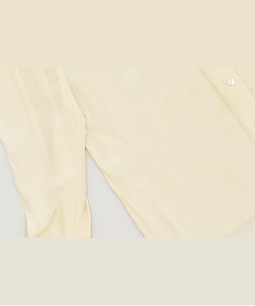 VINTAGE Womens Shirt Blouse UK 12 Medium Beige Classic | Vintage | Thrift | Second-Hand | Used Clothing | Messina Hembry 