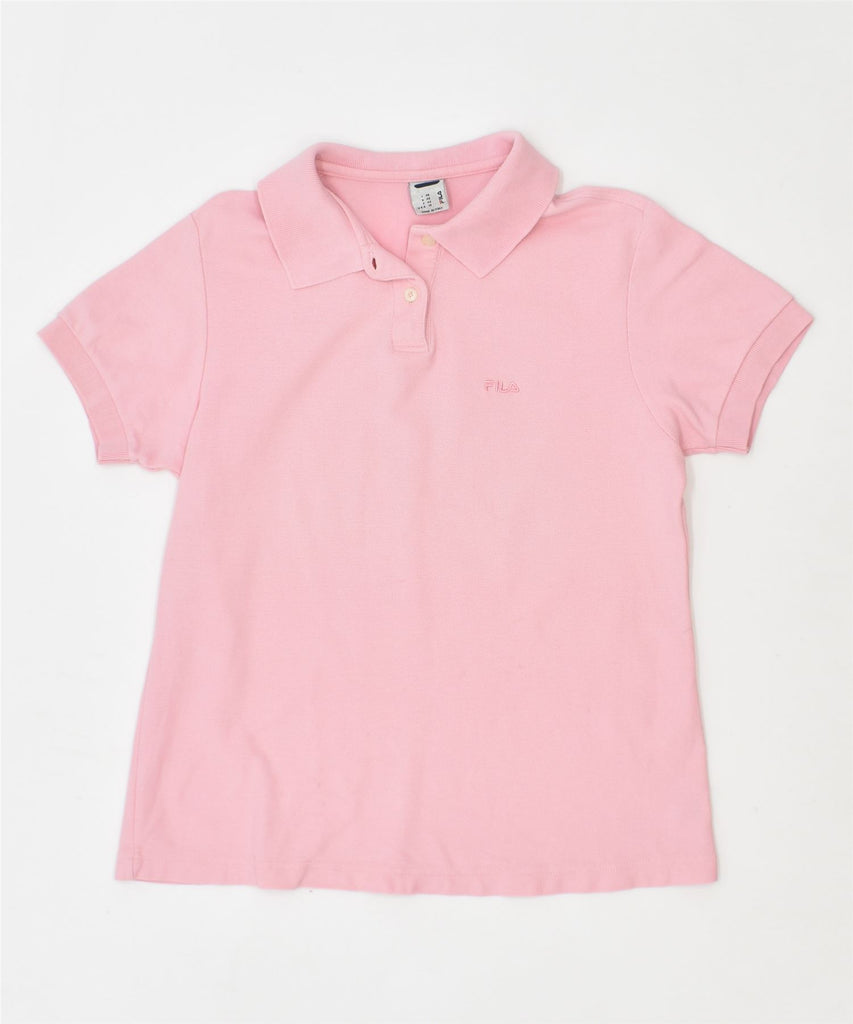 FILA Womens Polo Shirt IT 46 Large Pink Cotton | Vintage | Thrift | Second-Hand | Used Clothing | Messina Hembry 