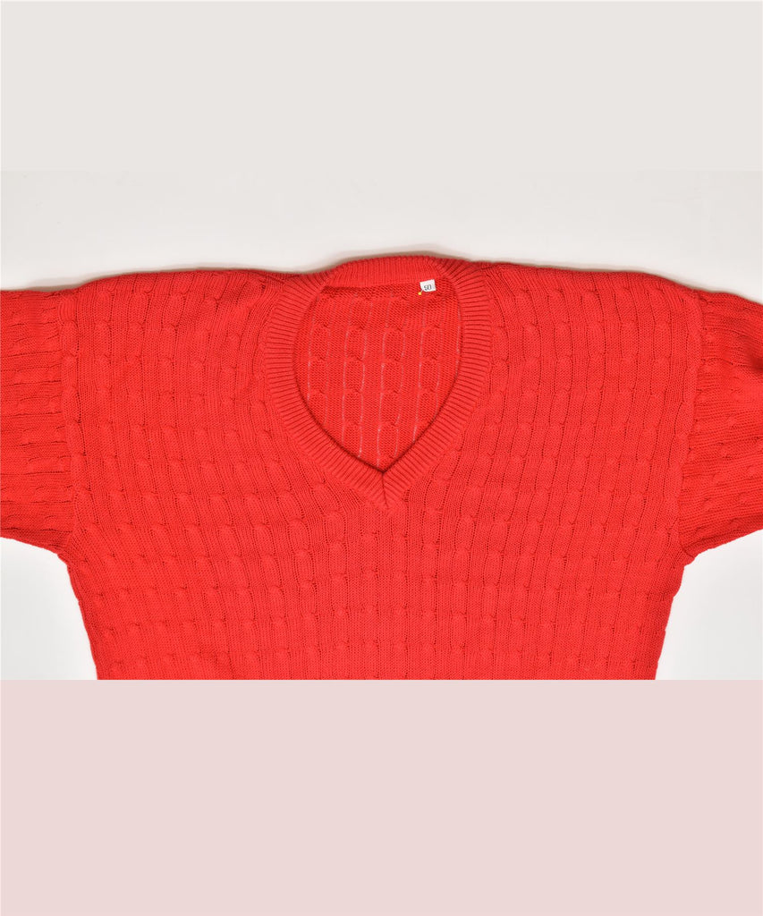 VINTAGE Mens V-Neck Jumper Sweater IT 50 Medium Red | Vintage | Thrift | Second-Hand | Used Clothing | Messina Hembry 