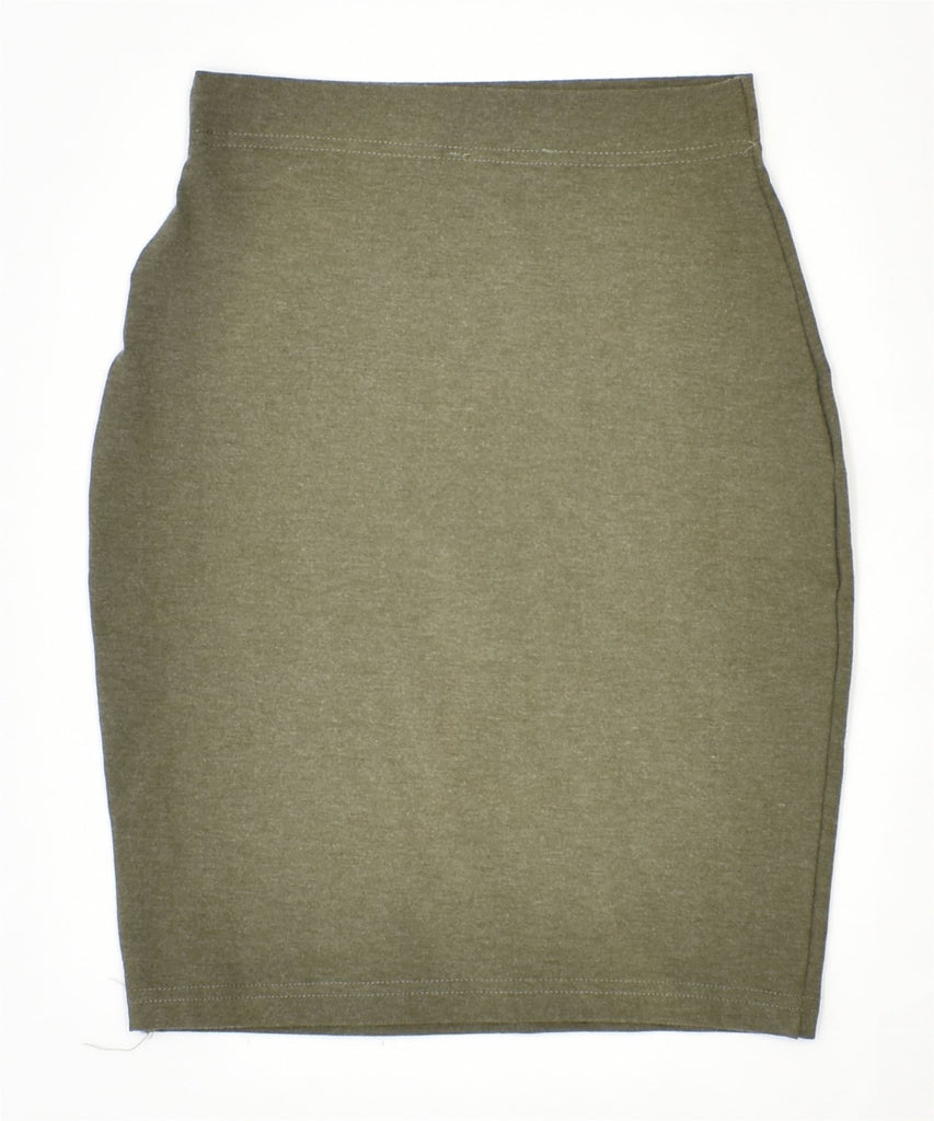 DAVIDE COLLECTION Womens Pencil Skirt W24 XS Khaki Viscose Vintage | Vintage | Thrift | Second-Hand | Used Clothing | Messina Hembry 