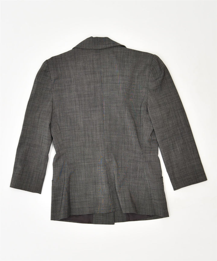 GAI MATTIOLO Womens 1 Button Blazer Jacket UK 12 Medium Grey Wool Classic | Vintage | Thrift | Second-Hand | Used Clothing | Messina Hembry 