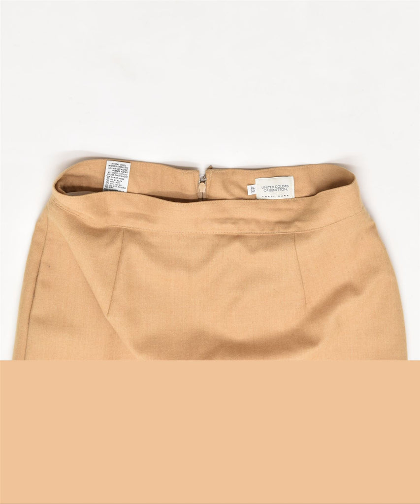 BENETTON Womens Pencil Skirt IT 42 Medium Beige | Vintage | Thrift | Second-Hand | Used Clothing | Messina Hembry 