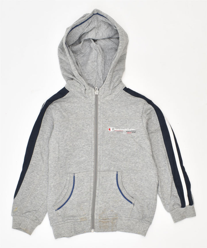 CHAMPION Boys Zip Hoodie Sweater 3-4 Years 2XS Grey Cotton | Vintage | Thrift | Second-Hand | Used Clothing | Messina Hembry 