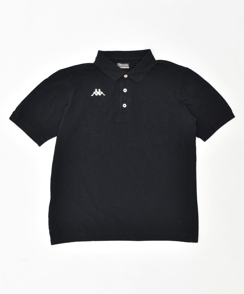 KAPPA Mens Polo Shirt Medium Black Cotton | Vintage | Thrift | Second-Hand | Used Clothing | Messina Hembry 