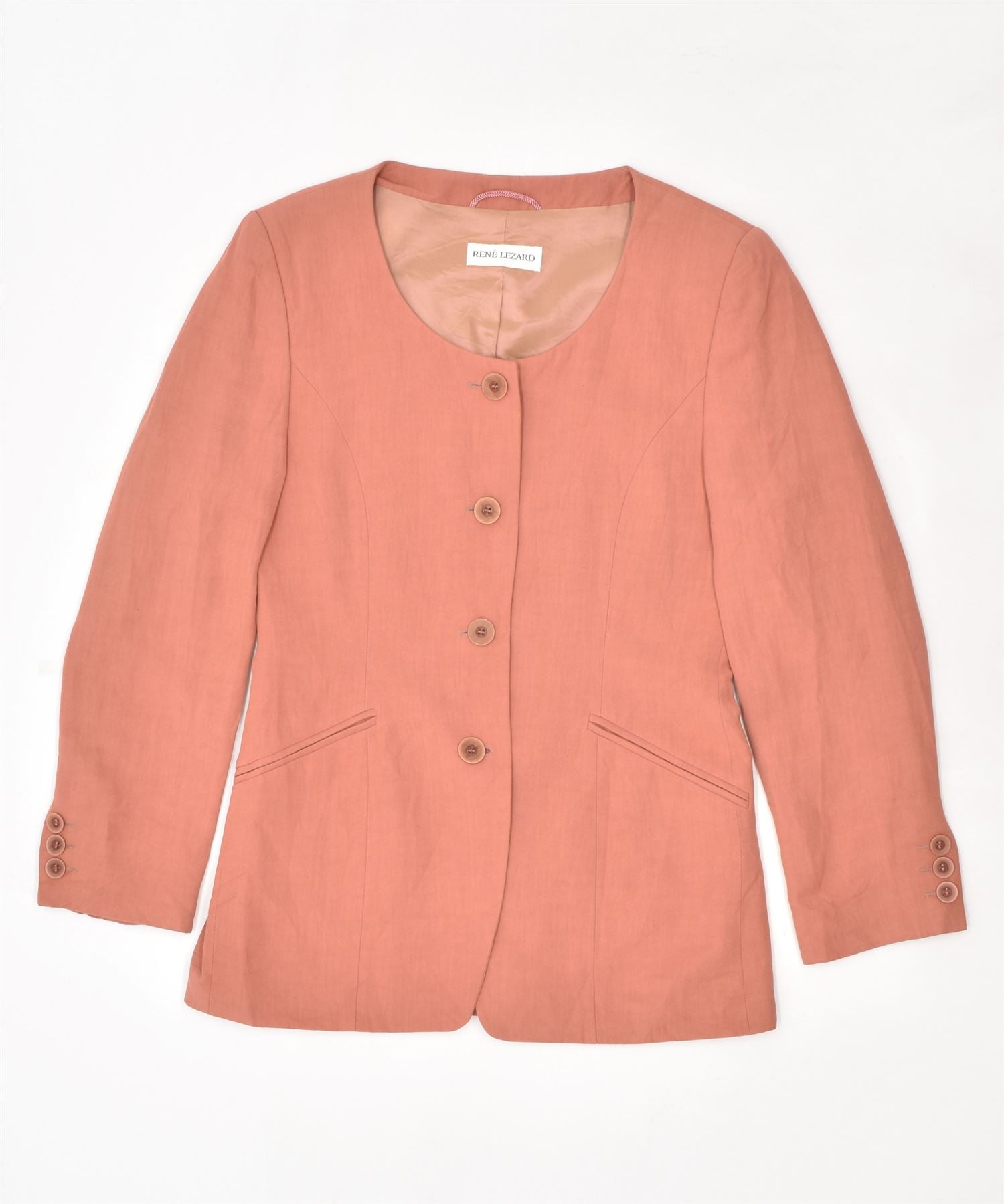RENE LEZARD Womens 4 Button Blazer Jacket IT 42 Medium Pink Viscose Vintage