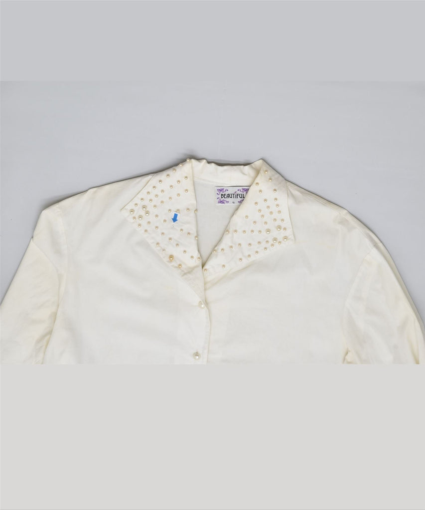 BEAUTIFUL Womens Shirt Blouse UK 18 XL White Vintage | Vintage | Thrift | Second-Hand | Used Clothing | Messina Hembry 