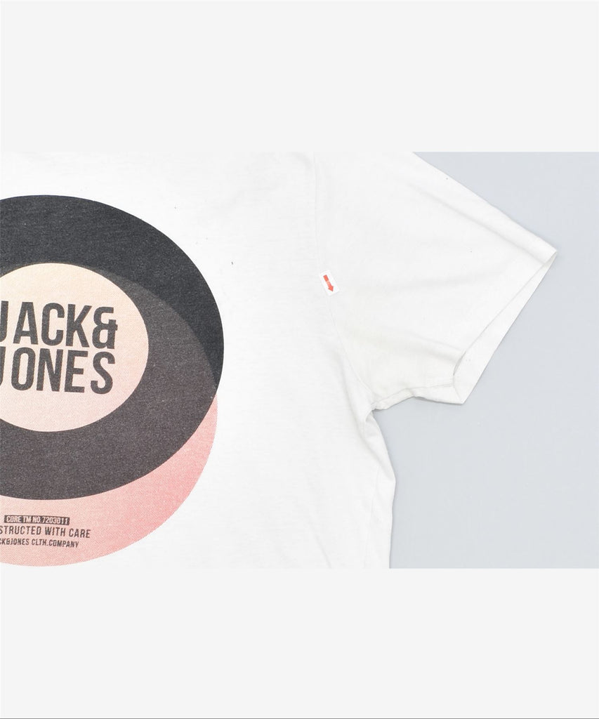 JACK & JONES Womens Graphic T-Shirt Top Medium White Cotton | Vintage | Thrift | Second-Hand | Used Clothing | Messina Hembry 