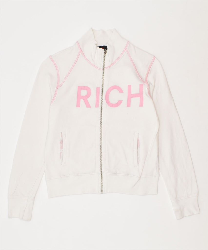 RICHMOND Girls Tracksuit Top Jacket 7-8 Years White Cotton Sports | Vintage | Thrift | Second-Hand | Used Clothing | Messina Hembry 