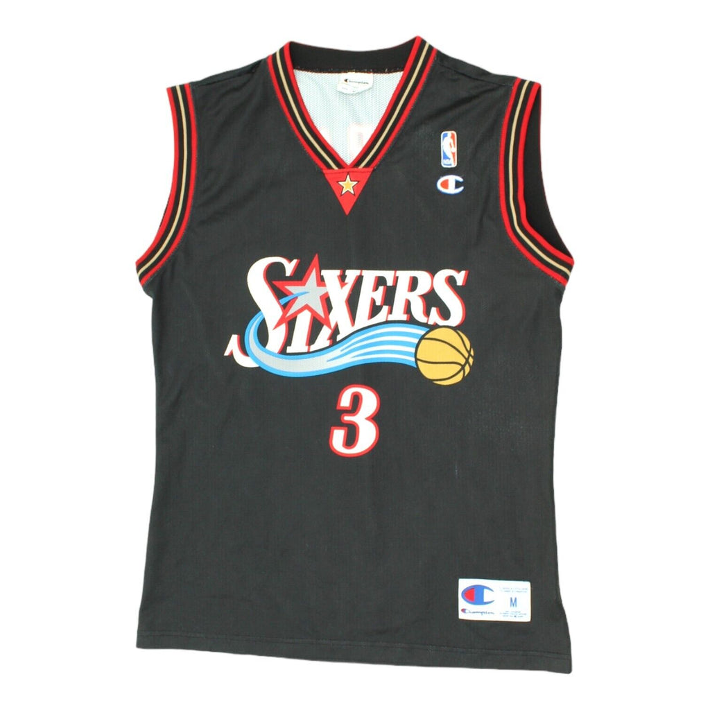 Philadelphia 76ers Allen Iverson Mens Black Champion Jersey | NBA Basketball VTG | Vintage Messina Hembry | Thrift | Second-Hand Messina Hembry | Used Clothing | Messina Hembry 