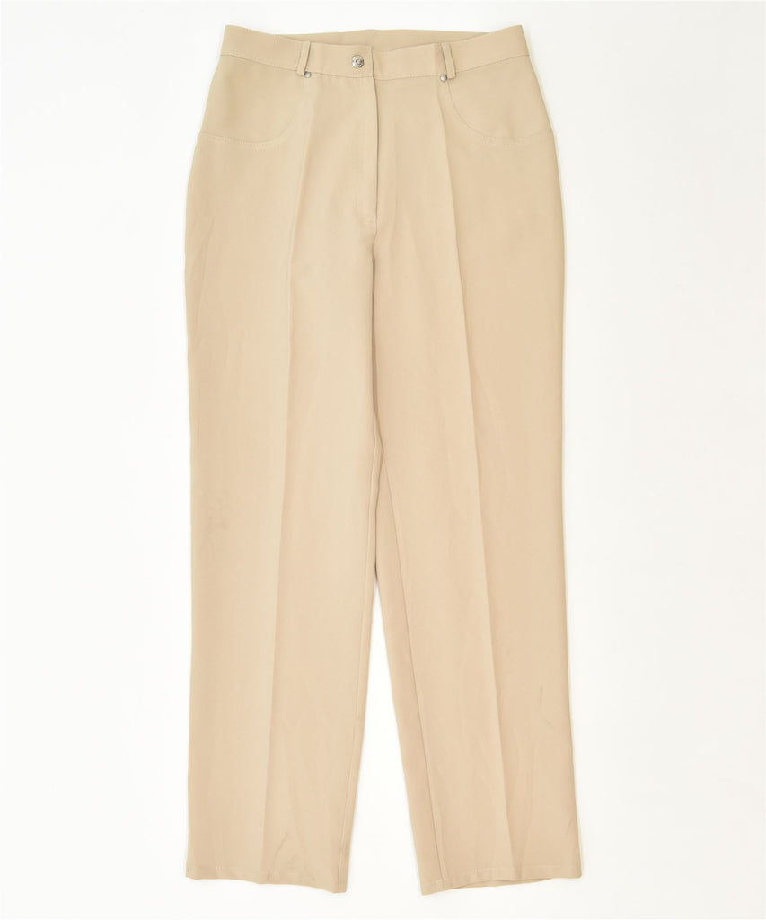 PRANI Womens Slim Suit Trousers IT 48 XL W32 L31 Beige Polyester Classic | Vintage | Thrift | Second-Hand | Used Clothing | Messina Hembry 