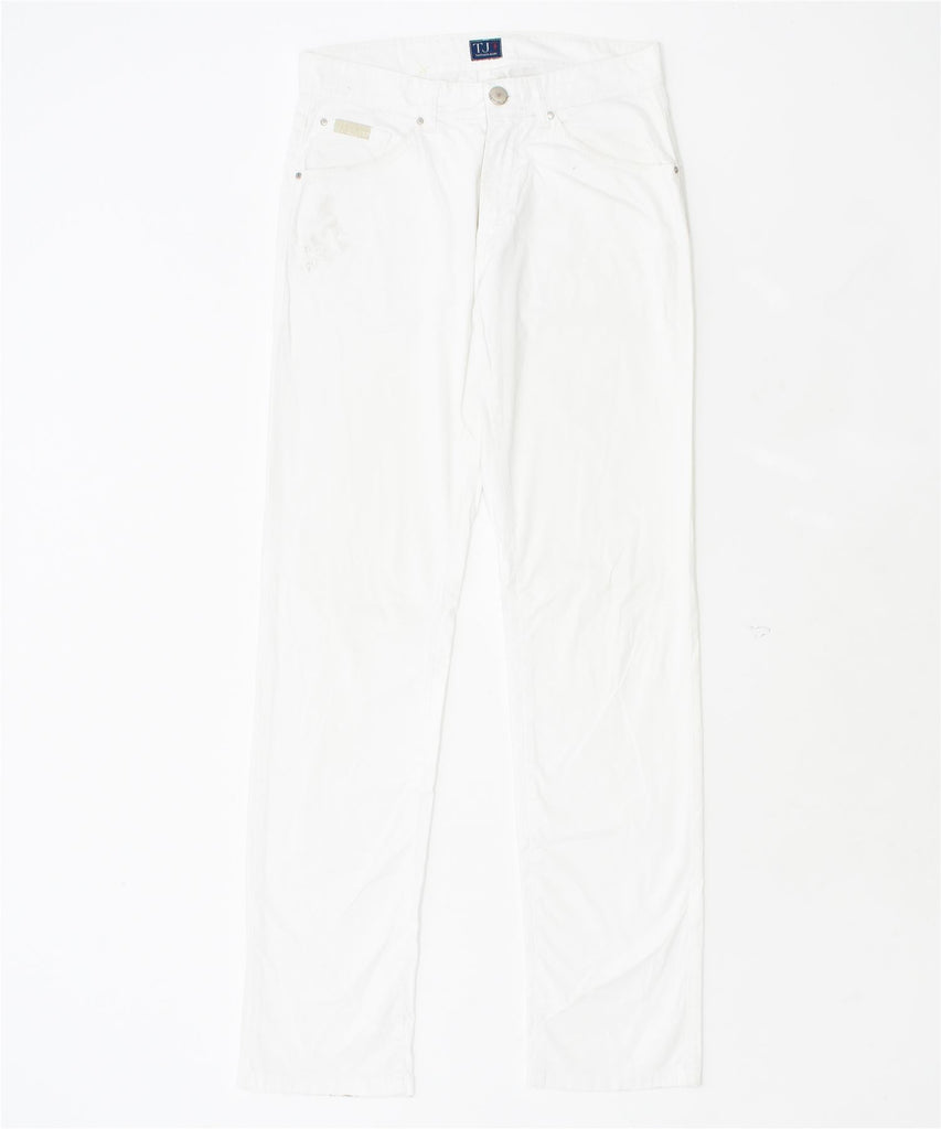 TRUSSARDI Womens Straight Casual Trousers W29 L32 White Cotton | Vintage | Thrift | Second-Hand | Used Clothing | Messina Hembry 