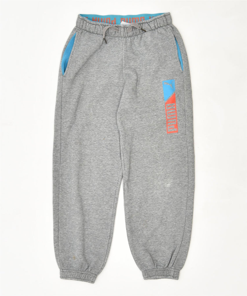 PUMA Boys Graphic Tracksuit Trouser Jogger 9-10 Years Grey Cotton | Vintage | Thrift | Second-Hand | Used Clothing | Messina Hembry 