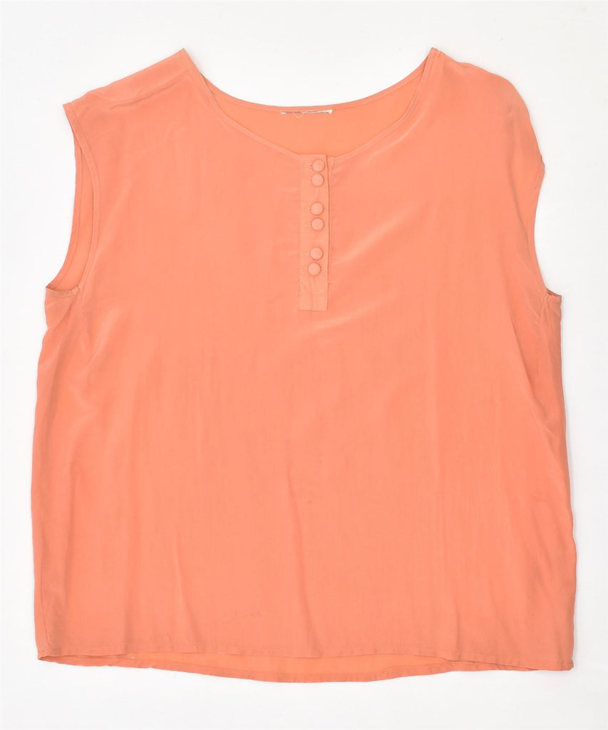 VINTAGE Womens Sleeveless Blouse Top UK 12 Medium Orange | Vintage | Thrift | Second-Hand | Used Clothing | Messina Hembry 