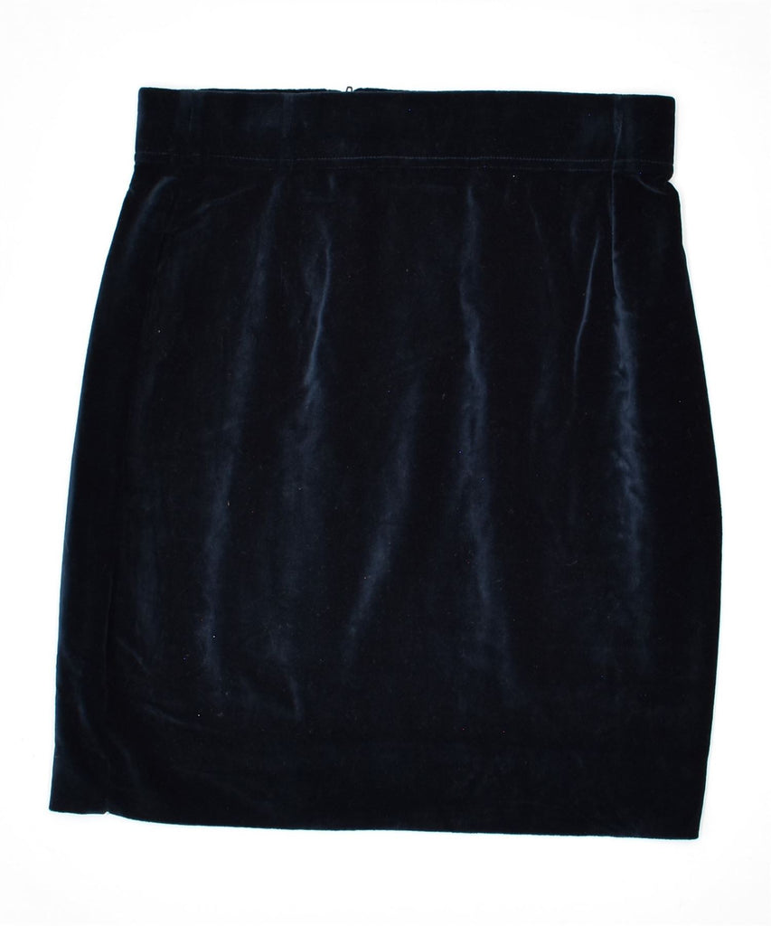 AEREA BY ANNA FERRARI Womens Velvet Mini Skirt IT 44 Medium W26 Navy Blue | Vintage | Thrift | Second-Hand | Used Clothing | Messina Hembry 