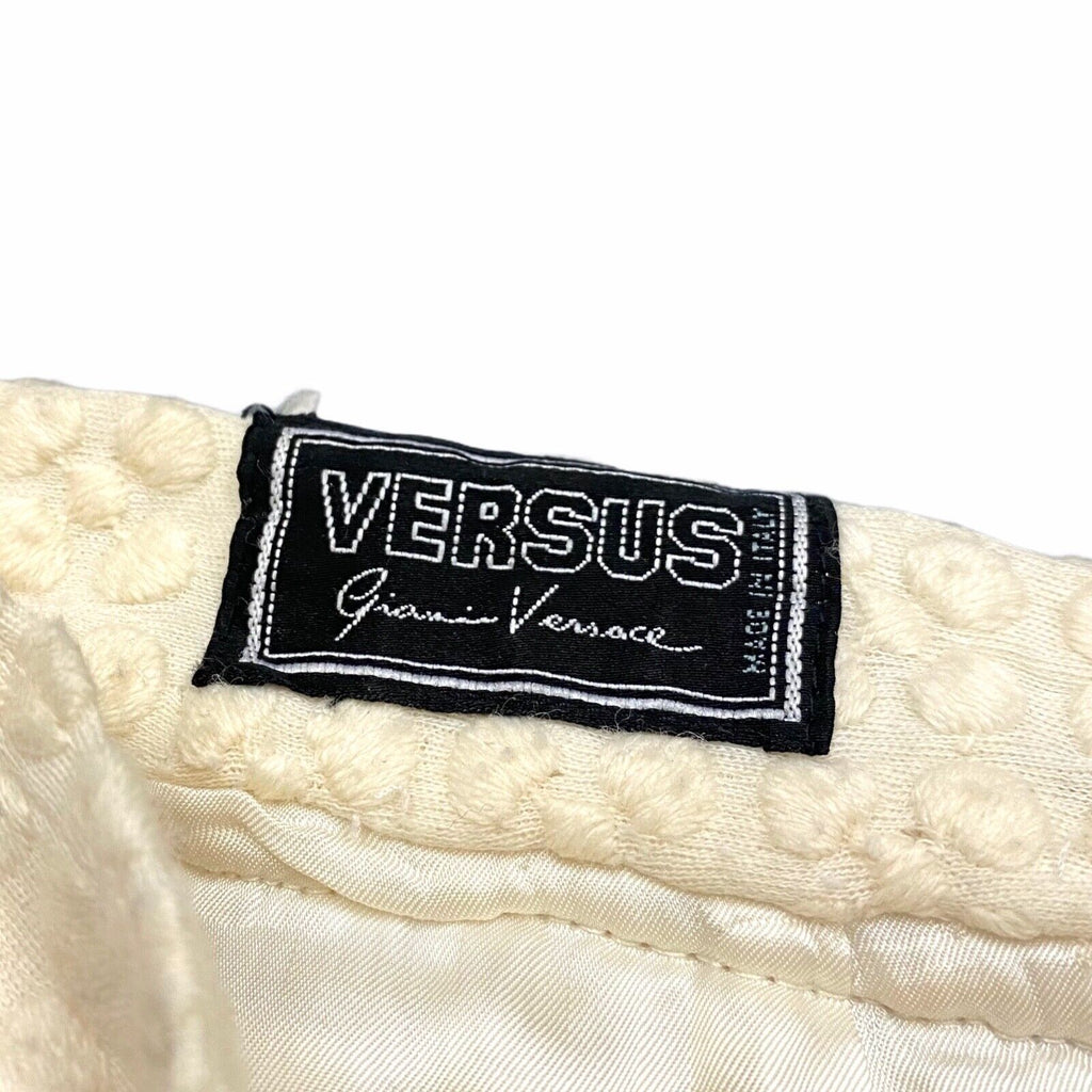 Versus Gianni Versace Textured Below Knee Length Skirt | Vintage Designer Beige | Vintage Messina Hembry | Thrift | Second-Hand Messina Hembry | Used Clothing | Messina Hembry 