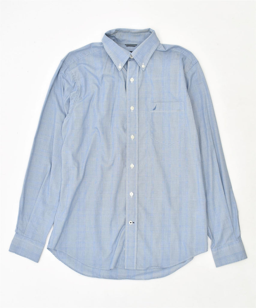 NAUTICA Mens A Bit Trimmer Shirt Medium Blue Check Cotton | Vintage | Thrift | Second-Hand | Used Clothing | Messina Hembry 