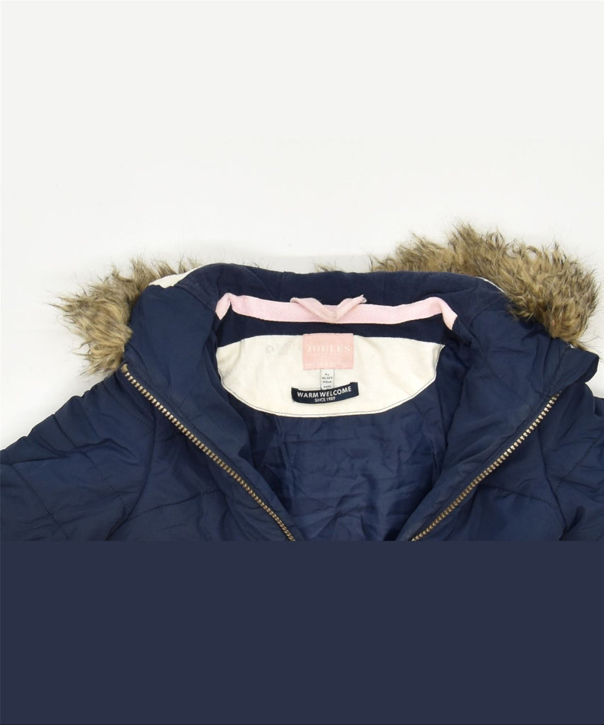 JOULES Girls Hooded Windbreaker Jacket 4-5 Years Navy Blue Classic | Vintage | Thrift | Second-Hand | Used Clothing | Messina Hembry 