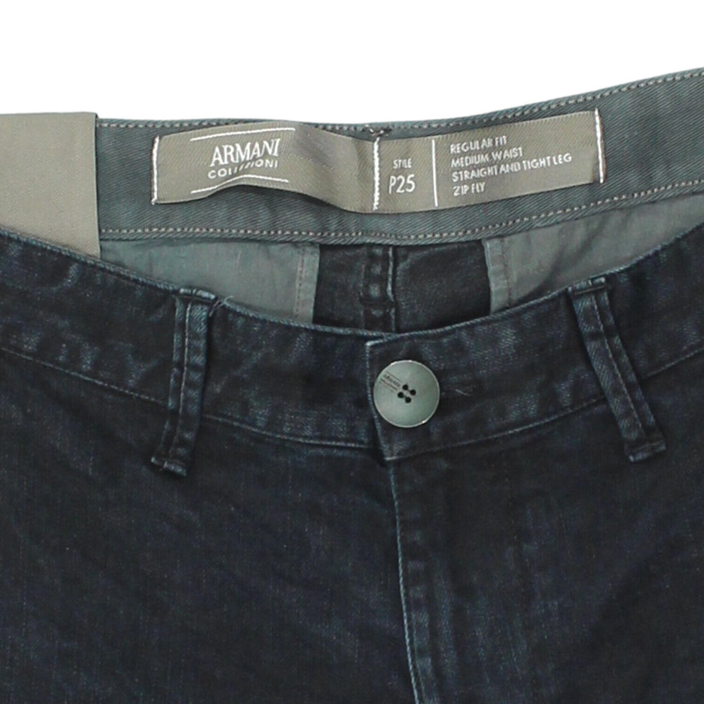 Armani Collezioni Mens Tapered Navy Jeans | Vintage High End Designer Denim VTG | Vintage Messina Hembry | Thrift | Second-Hand Messina Hembry | Used Clothing | Messina Hembry 