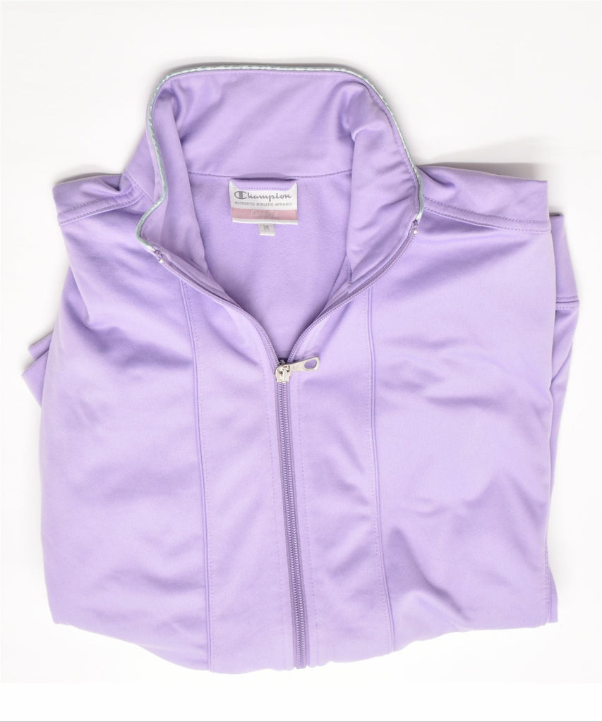 CHAMPION Womens Easy Fit Tracksuit Top Jacket UK 14 Medium Purple | Vintage | Thrift | Second-Hand | Used Clothing | Messina Hembry 