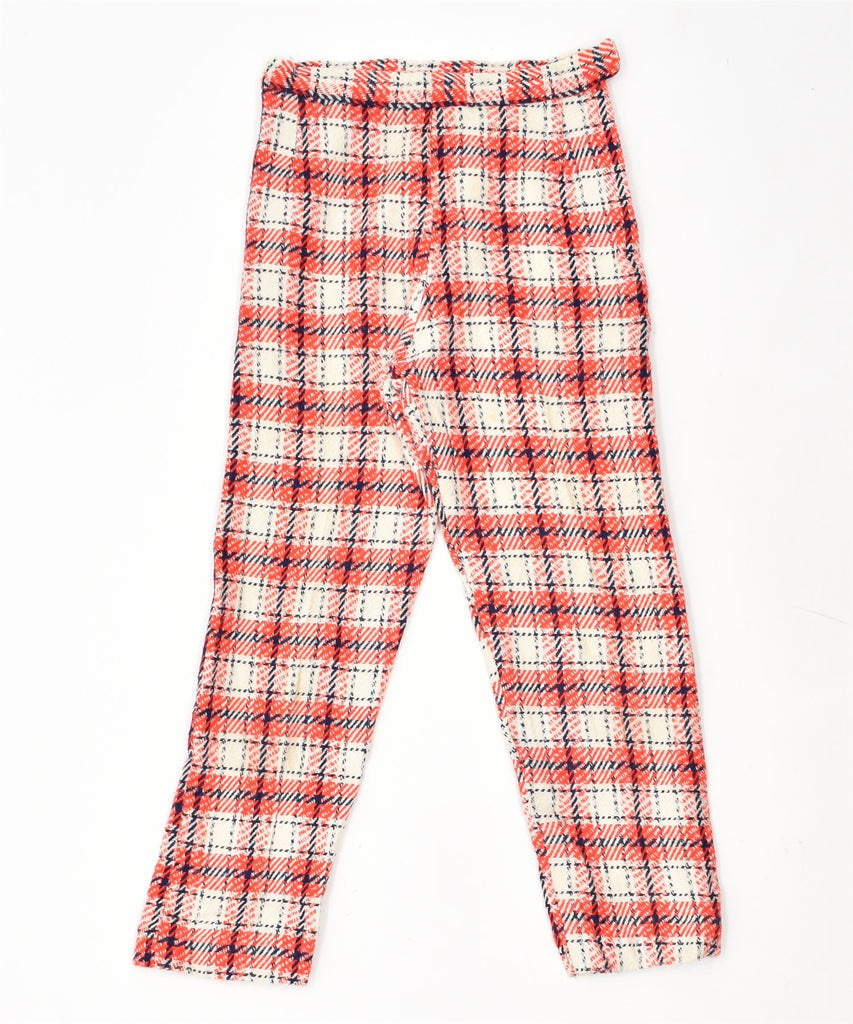 VINTAGE Womens High Waist Casual Trousers W24 L24 Multicoloured Check | Vintage | Thrift | Second-Hand | Used Clothing | Messina Hembry 