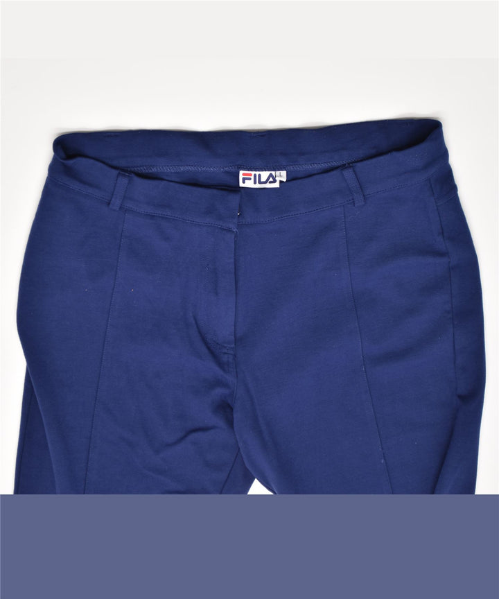FILA Womens Skinny Casual Trousers Large W31 L27 Blue Viscose | Vintage | Thrift | Second-Hand | Used Clothing | Messina Hembry 