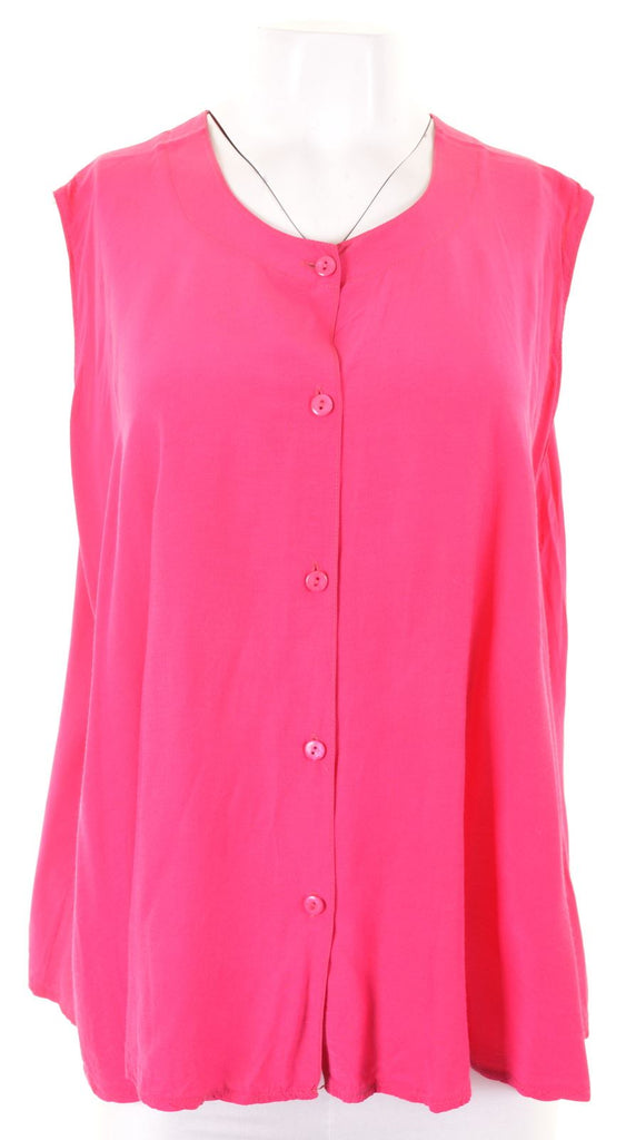ACCORDO Womens Swing Shirt Sleeveless Size 18 XL Pink Acetate Vintage - Second Hand & Vintage Designer Clothing - Messina Hembry