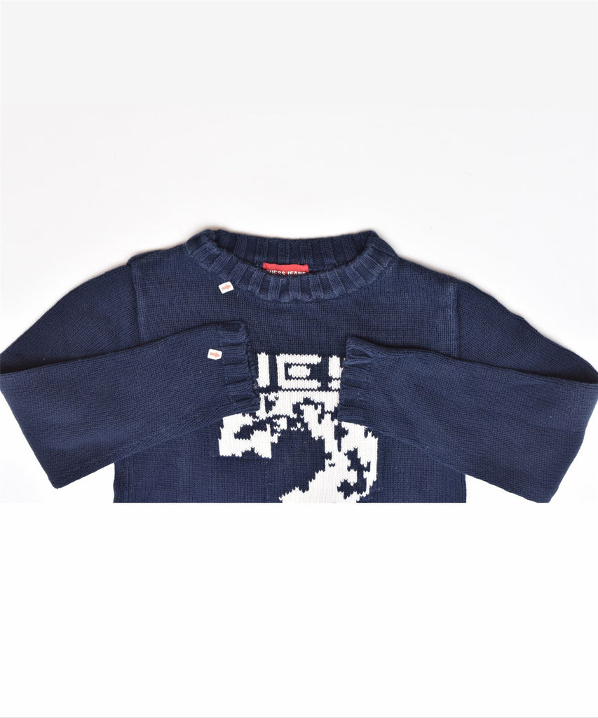 GUESS Boys Crew Neck Jumper Sweater 3-4 Years Navy Blue Cotton | Vintage | Thrift | Second-Hand | Used Clothing | Messina Hembry 